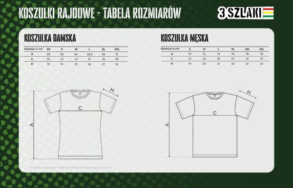 KOSZULKI RAJDOWE tabela rozmiarów